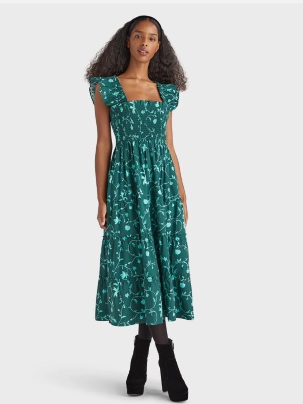Hill House Home The Nap Dress | XL | Ellie Floral Tiered Midi Dress